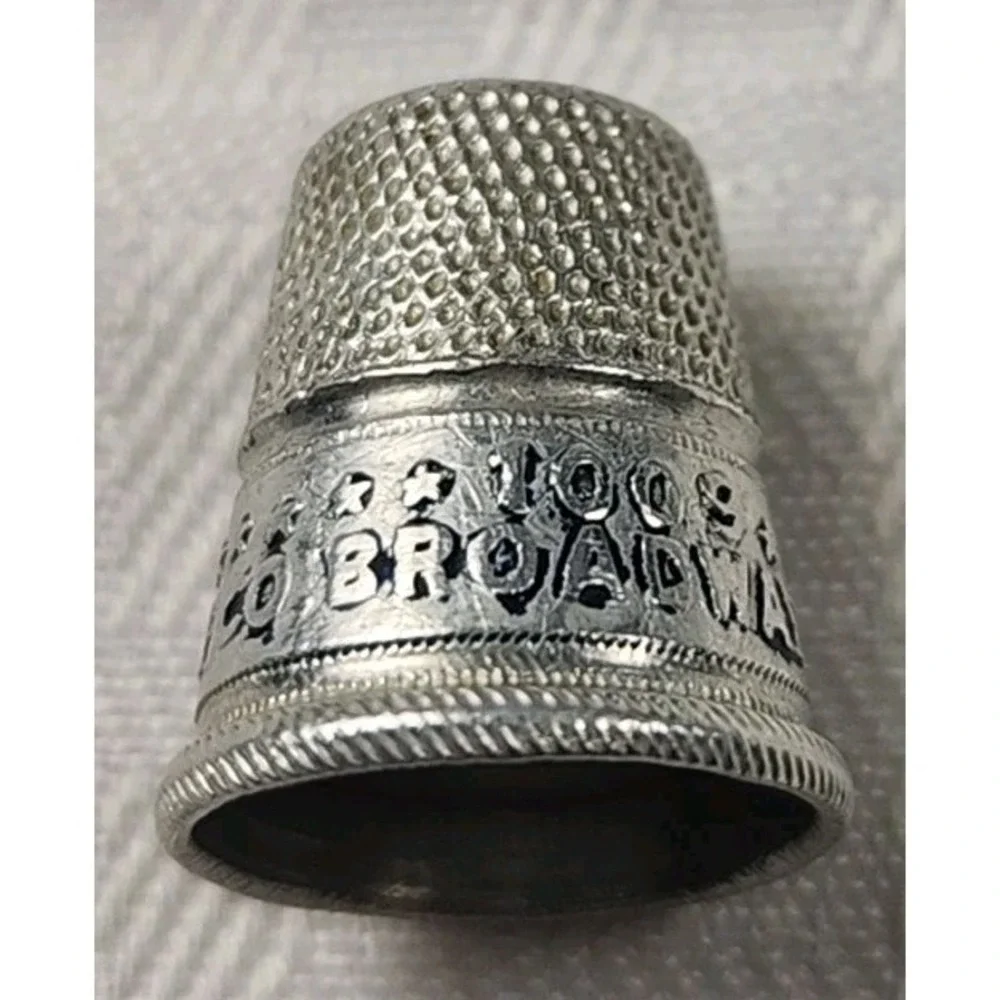 Vintage / Antique Thimble Promotional Advertising Bank Broadway